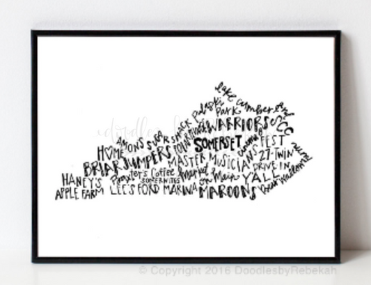 Somerset, KY 8x10 Print - Doodles by Rebekah