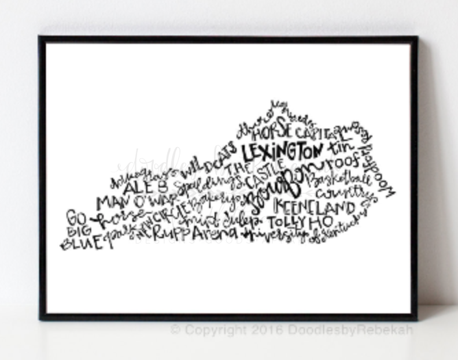 Lexington, KY 8x10 Print - Doodles by Rebekah