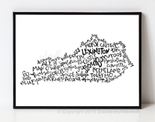 Lexington, KY 8x10 Print - Doodles by Rebekah