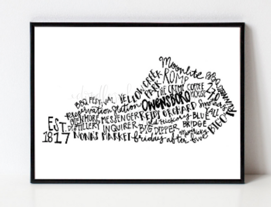 Owensboro, KY 8x10 Print - Doodles by Rebekah