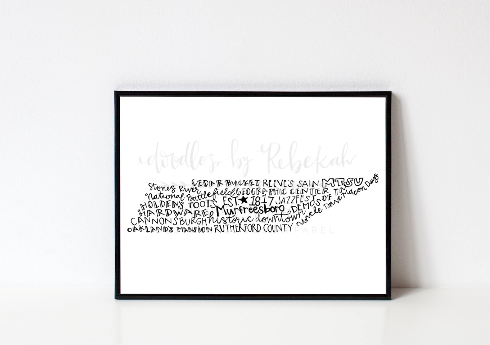 Murfreesboro, TN 8x10 Print - Doodles by Rebekah