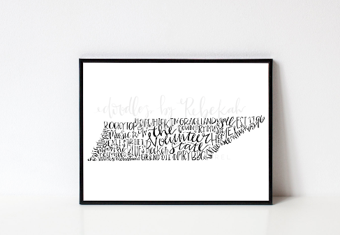 Volunteer State 8x10 Print - Doodles by Rebekah