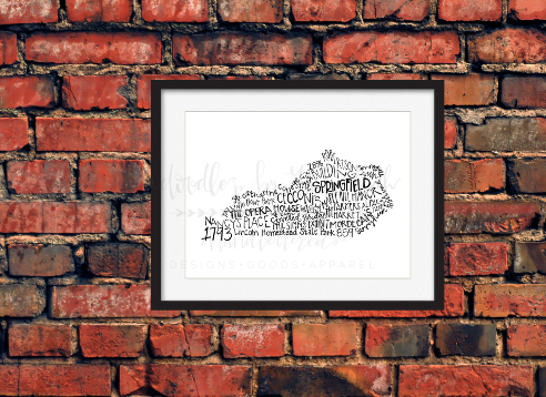 Springfield, KY 8x10 Print - Doodles by Rebekah