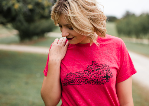 Hand Lettered LOUISVILLE Kentucky Word Art Tee - Doodles by Rebekah