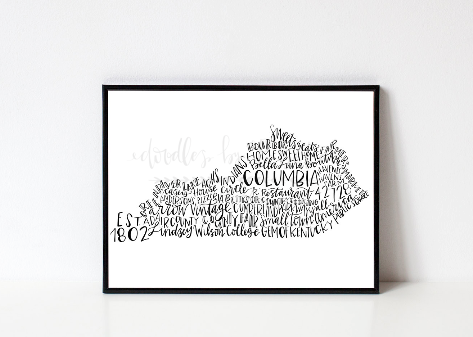 Columbia, KY 8x10 Print - Doodles by Rebekah