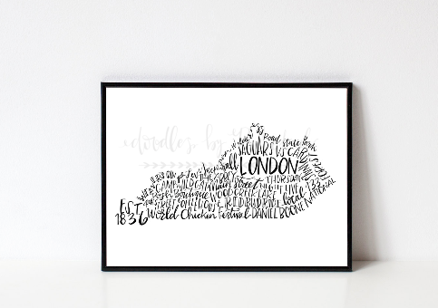 London, KY 8x10 Print - Doodles by Rebekah