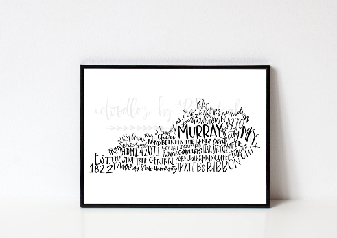 Murray, KY 8x10 Print - Doodles by Rebekah
