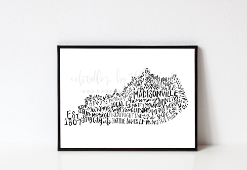 Madisonville, KY 8x10 Print - Doodles by Rebekah