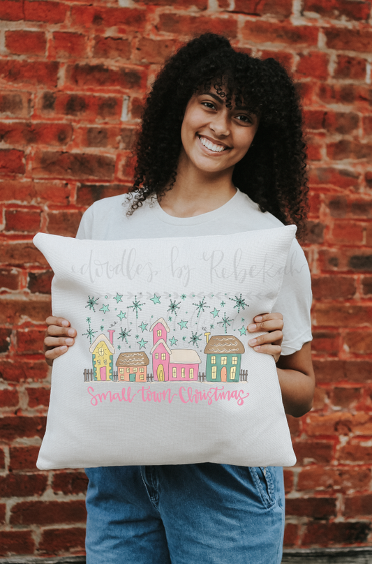 Small Town Christmas Pillow