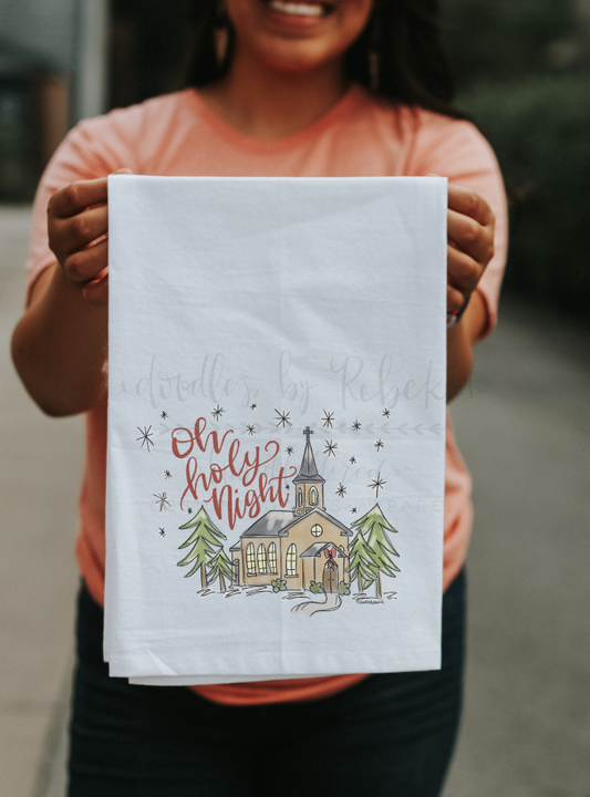 Oh Holy Night Tea Towel
