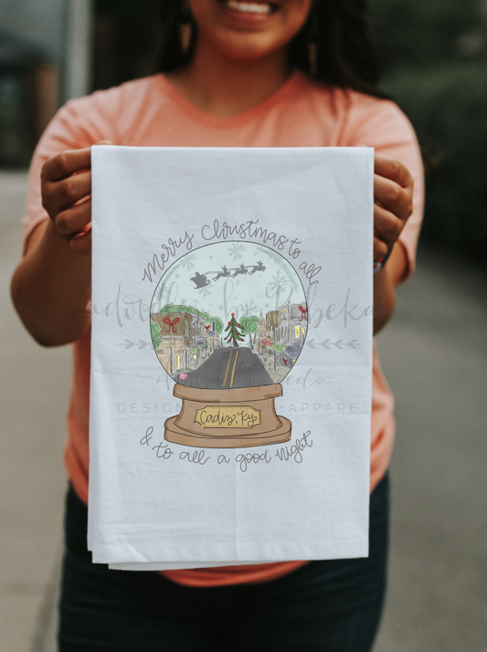 Cadiz Snow Globe Tea Towel