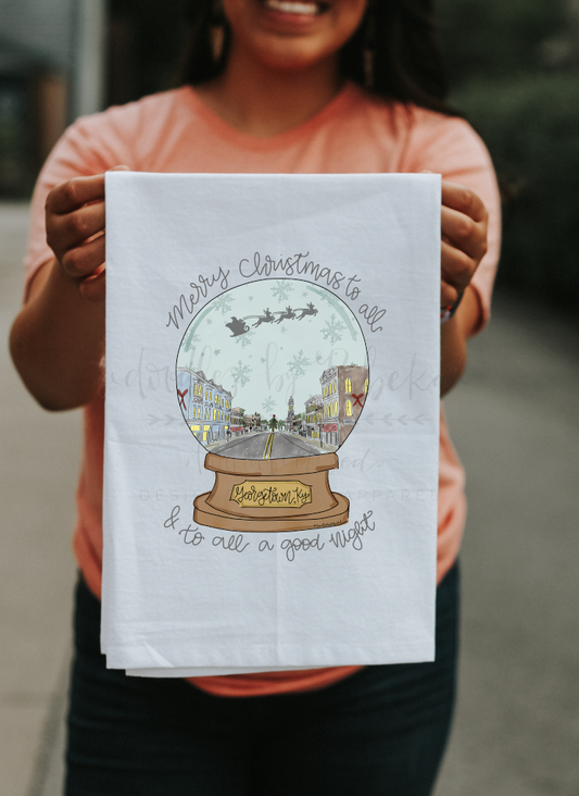Georgetown, KY Snow Globe Tea Towel