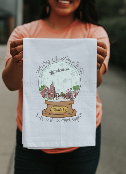 Pikeville Snow Globe Tea Towel