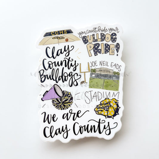 Clay County Bulldogs Sticker - Sticker