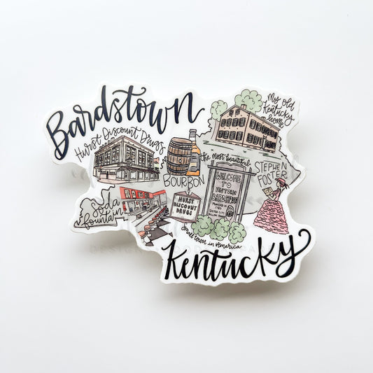 Bardstown Kentucky Collage Sticker - Sticker