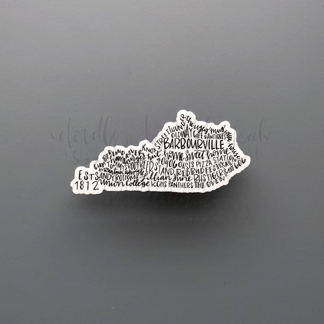 Barbourville, KY Word Art Sticker - Doodles by Rebekah