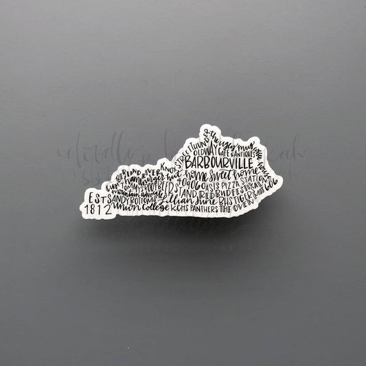 Barbourville, KY Word Art Sticker - Doodles by Rebekah
