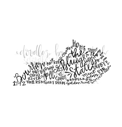 Kentucky Word Art Tee - Graphic Tee