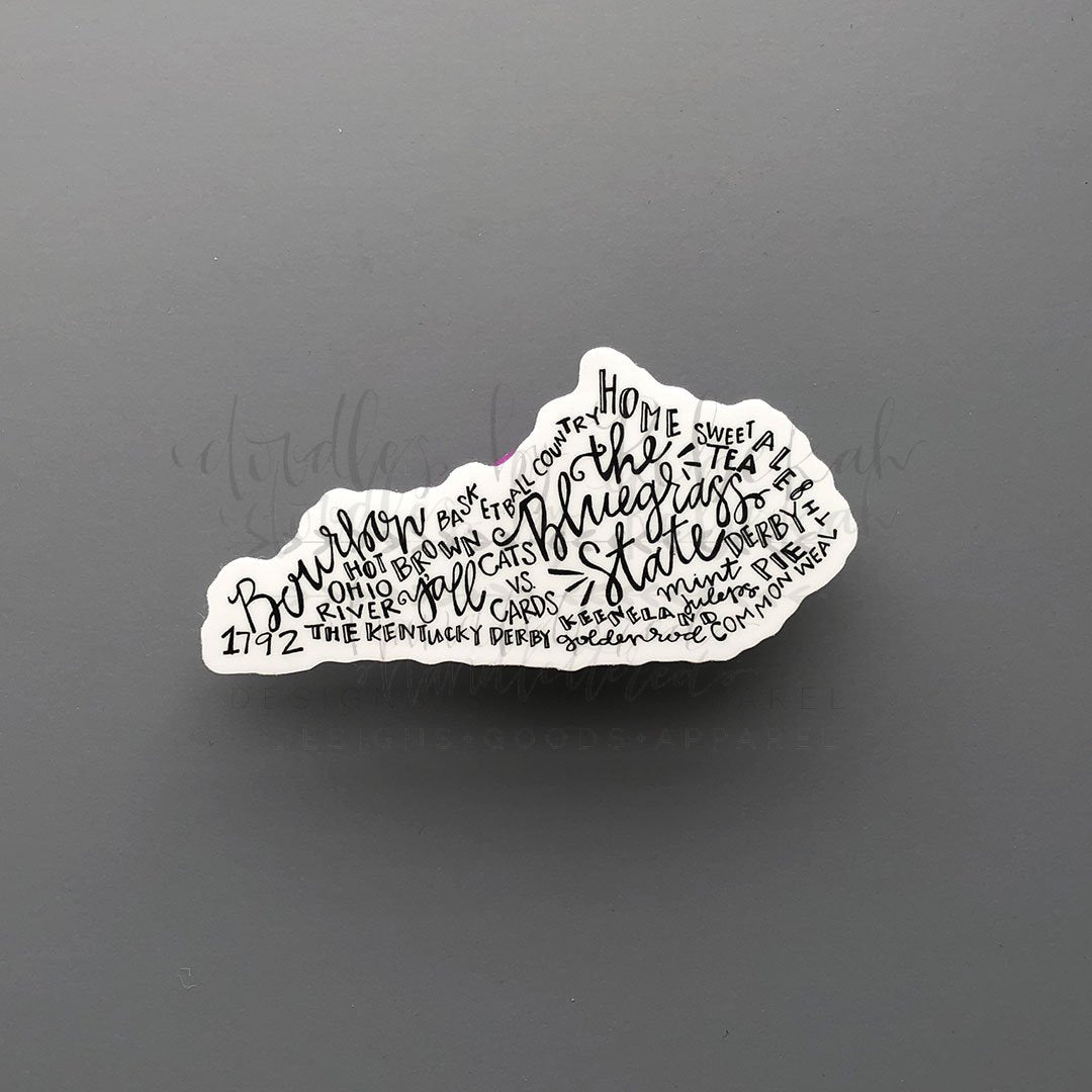 The Bluegrass State Sticker - Doodles by Rebekah
