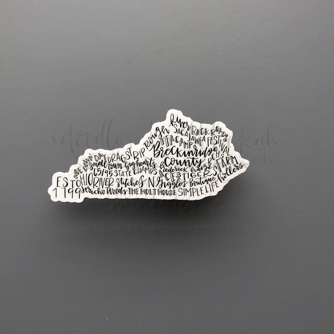 Breckinridge County, KY Word Art Sticker - Doodles by Rebekah