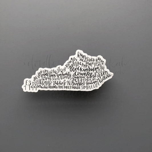 Breckinridge County, KY Word Art Sticker - Doodles by Rebekah