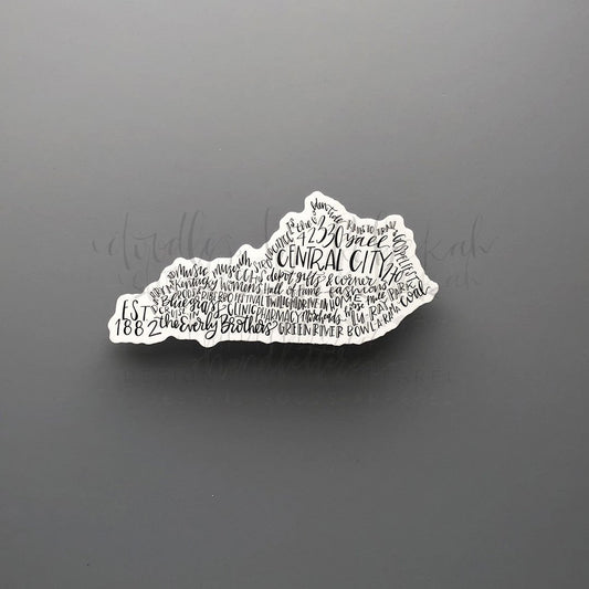 Central City, KY Word Art Sticker - Doodles by Rebekah