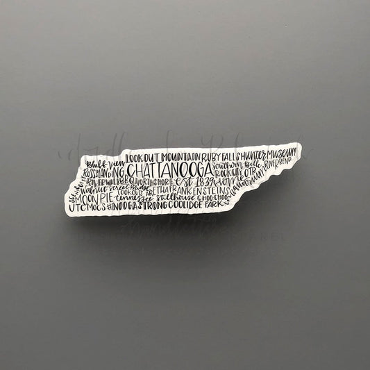 Chattanooga, TN Word Art Sticker - Doodles by Rebekah