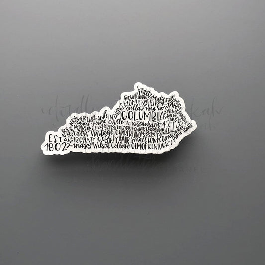 Columbia, KY Word Art Sticker - Doodles by Rebekah