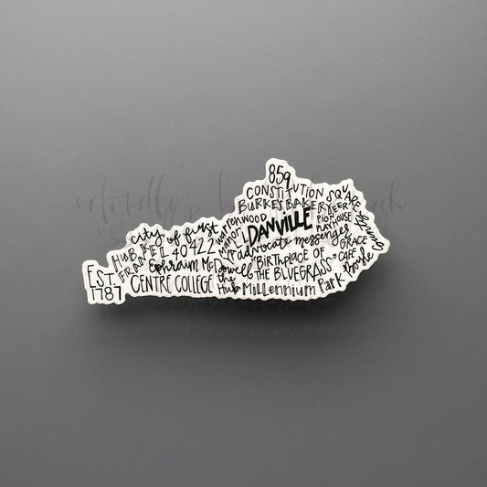 Danville, KY Word Art Sticker - Doodles by Rebekah