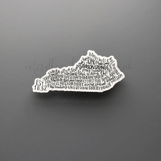 Dawson Springs, KY Word Art Sticker - Doodles by Rebekah