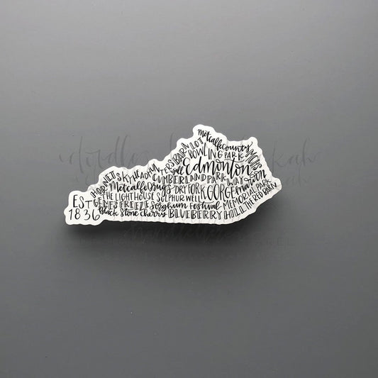 Edmonton, KY Word Art Sticker - Doodles by Rebekah