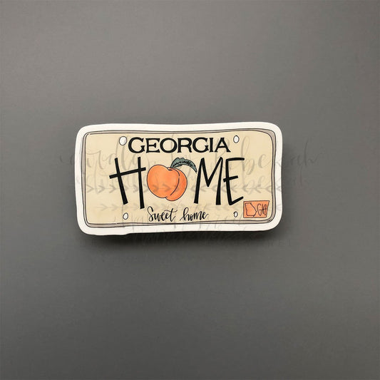 Georgia License Plate Sticker - Doodles by Rebekah
