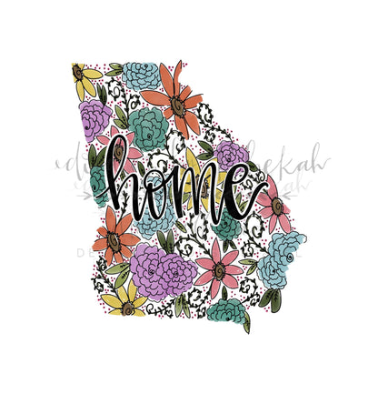 Georgia Floral - Baseball Tee