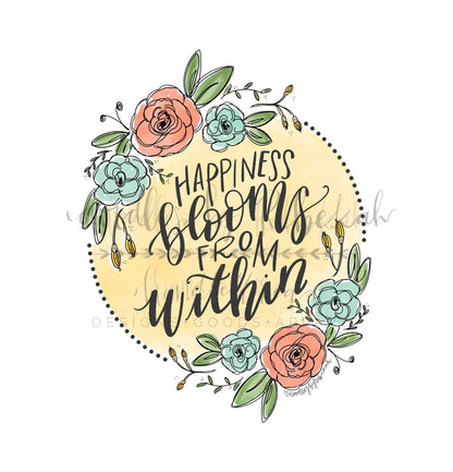 Happiness Blooms From Within Raglan - Baseball Tee
