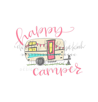 Happy Camper Raglan - Baseball Tee