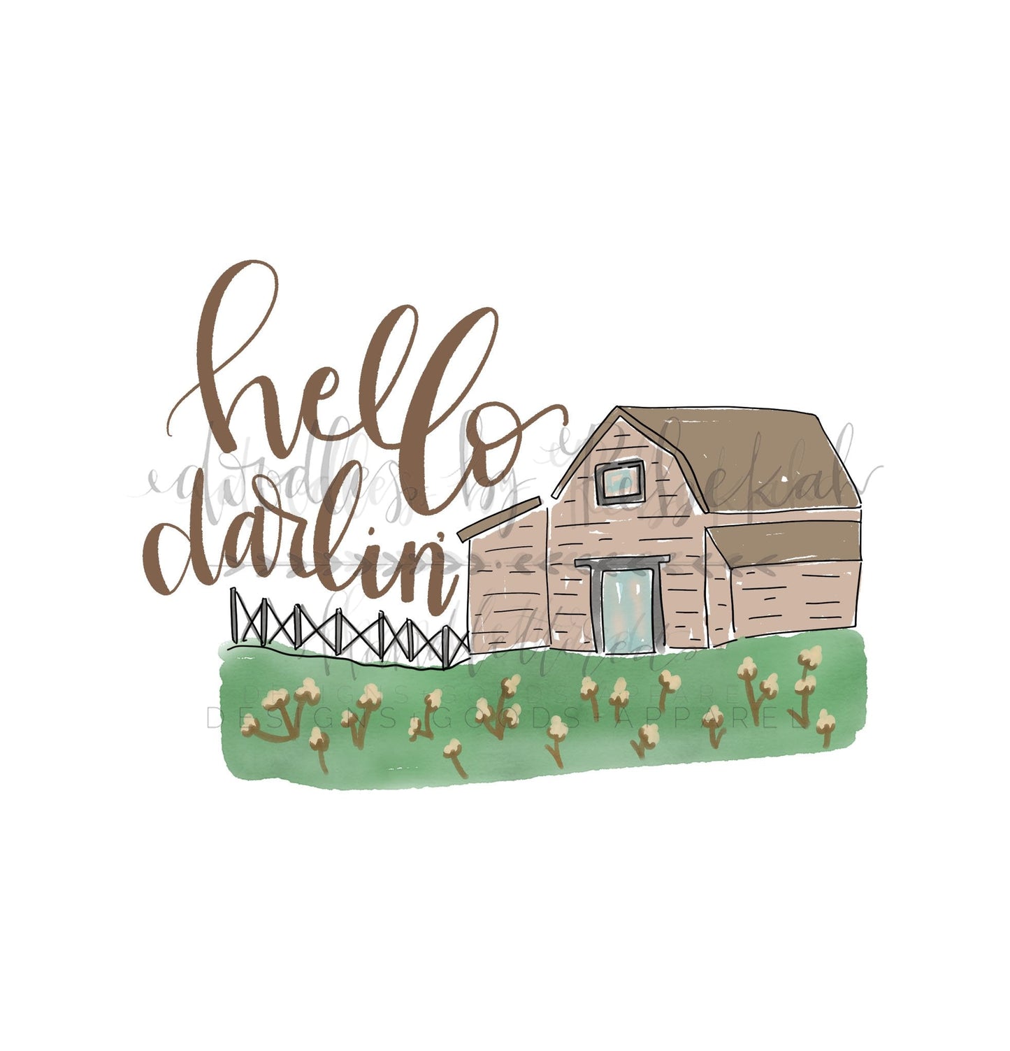 Hello Darlin Barn Raglan - Baseball Tee