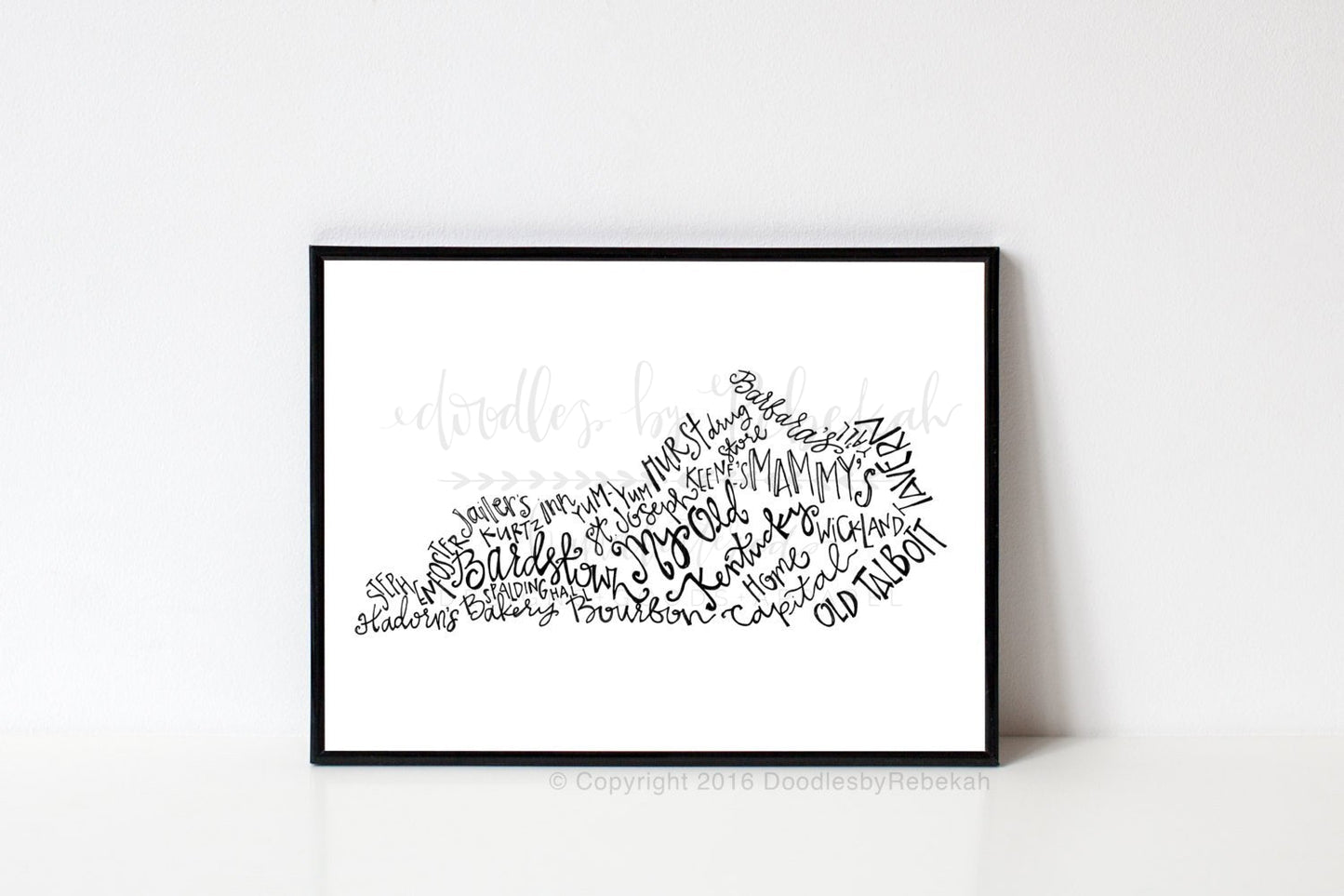 Bardstown, KY 8x10 Print - Doodles by Rebekah