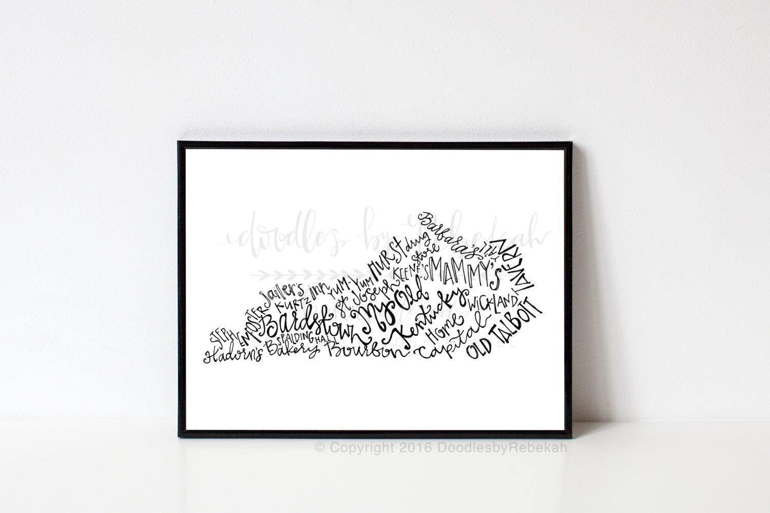Bardstown, KY 8x10 Print - Doodles by Rebekah