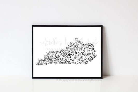 Bardstown, KY 8x10 Print - Doodles by Rebekah