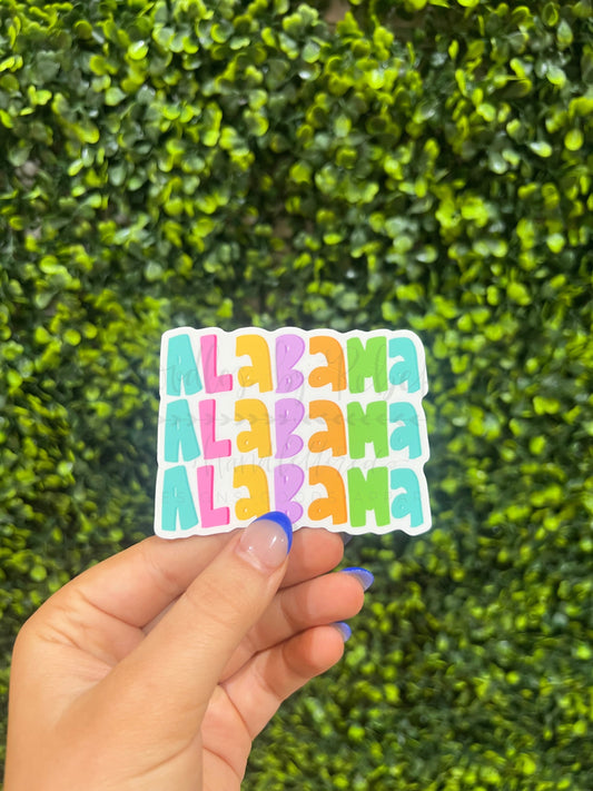 Alabama Bubble Letters Sticker