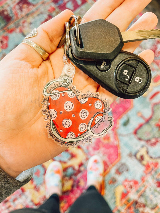 Nurse Heart Acrylic Keychain