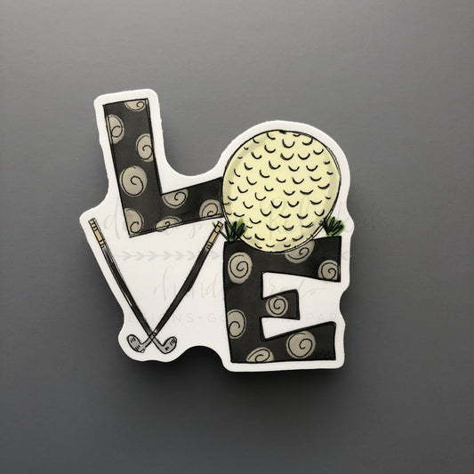 LOVE Golf Sticker - Doodles by Rebekah