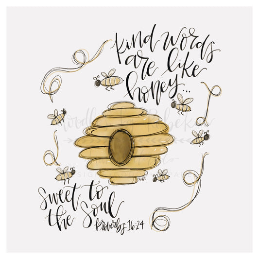 Proverbs 16:24 8x10 Print - Doodles by Rebekah
