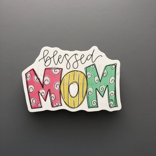 Blessed Mom Sticker - Doodles by Rebekah