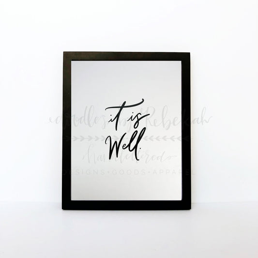It Is Well 8x10 Print - Doodles by Rebekah
