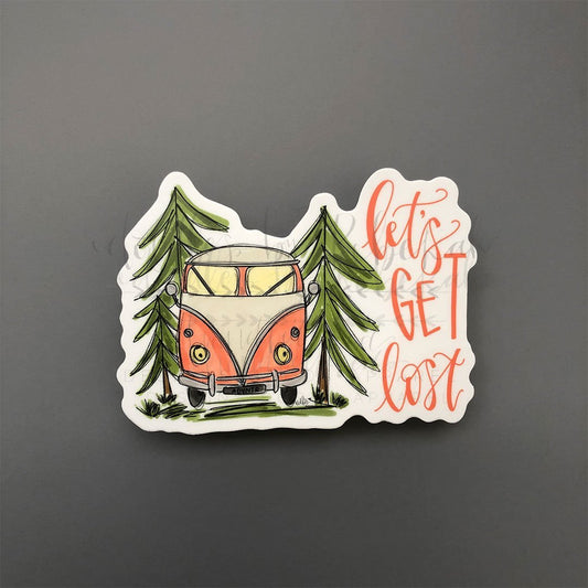 Let's Get Lost Sticker - Doodles by Rebekah