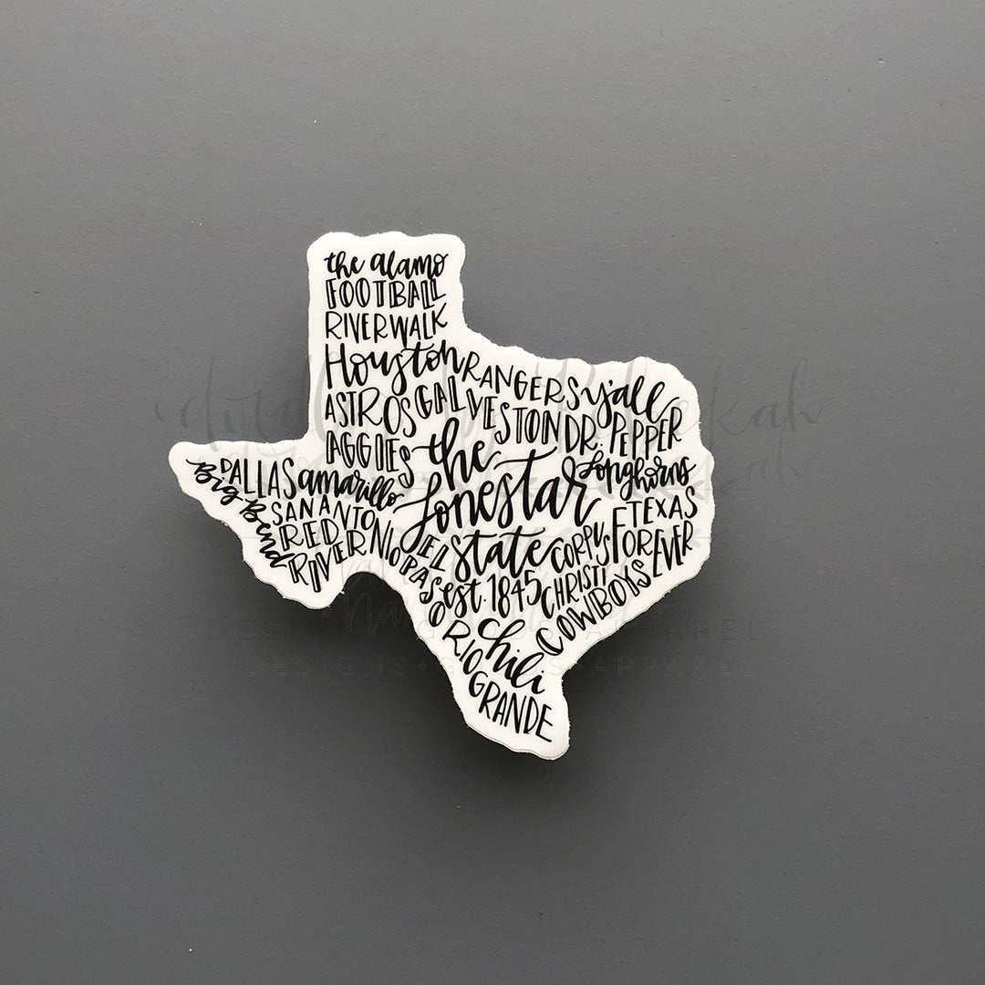 Texas Word Art Sticker - Doodles by Rebekah