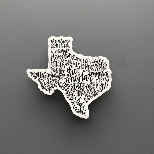 Texas Word Art Sticker - Doodles by Rebekah