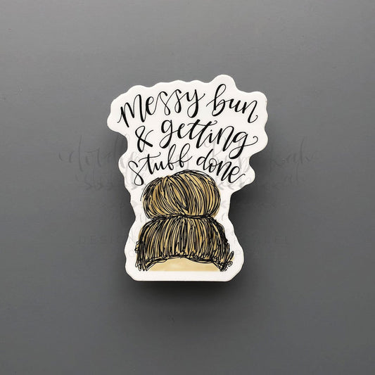 Messy Bun Sticker - Sticker