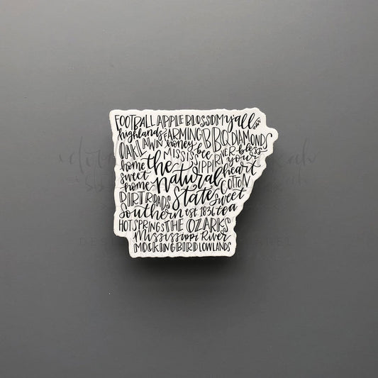 Arkansas Word Art Sticker - Doodles by Rebekah
